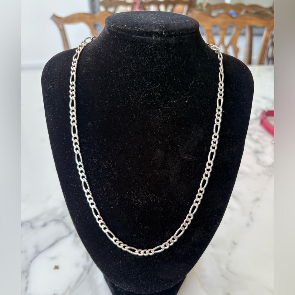 925 Sterling Silver Figaro Chain Necklace - Classic Link